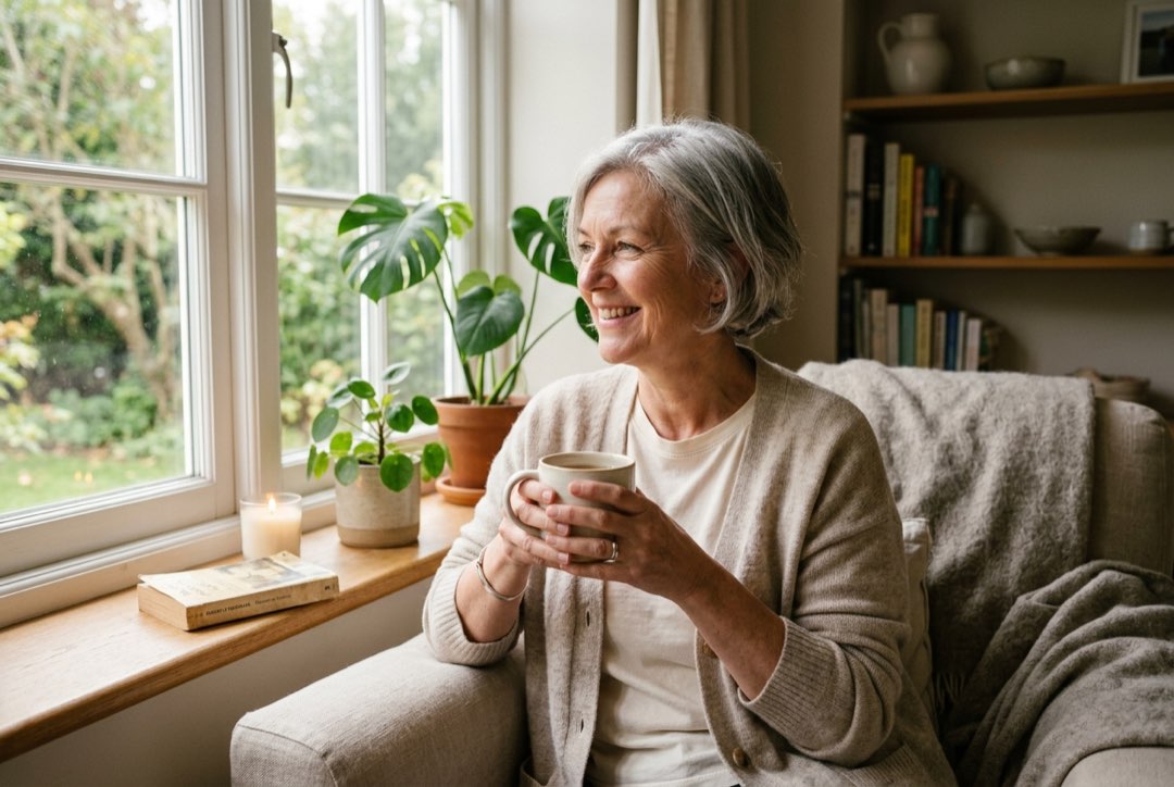 mature woman relaxing at home